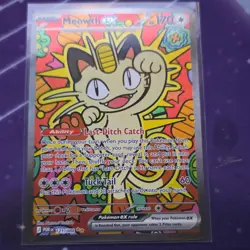 Pokemon Meowth EX Full Art Holo EX 170 HP Me03 Perfect Order 121/088 Card - Image 1