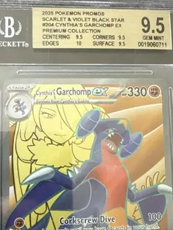 2025 Pokemon SV Black Star Promos SVP EN Cynthia's Garchomp ex #204 BGS 9.5 - Image 2