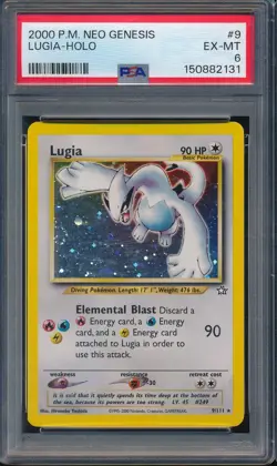 2000 Pokemon Neo Genesis 9 Lugia Holo PSA 6 EX-MT 150882131 - SWIRL - Image 1