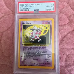 1999 Pokemon Jungle MR. Mime #6 Holo No Symbol Misprint PSA 8 - Image 1
