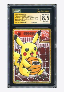 Pokemon CGC 8.5 AUTO 10 Fighting Energy Holo Pikachu Msing 2023 #FIG CLF JPN - Image 1