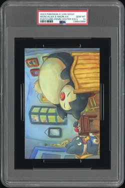 2023 POKEMON X VAN GOGH POSTCARD MUNCHLAX & SNORLAX PSA 10 - Image 1
