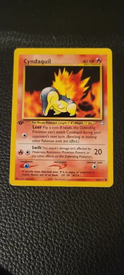 Cyndaquil 1st Edition 56/111 Neo Genesis Set WOTC Vintage Pokemon Card 2000 - Image 1