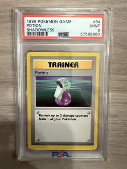 1999 Pokemon Shadowless Potion PSA 9 Mint #94 Base Set - Image 1