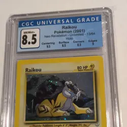 CGC 8.5 Raikou 13/64 Holo Neo Revelation Pokemon 2001 Subgrades - Image 3