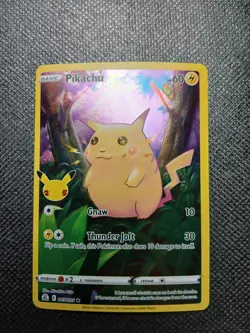 Pokemon TCG Pikachu 005/025 Celebrations 25th Anniversary Full Art Holo NM - Image 1