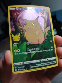 Pokemon TCG Pikachu 005/025 Celebrations 25th Anniversary Full Art Holo NM - Image 3
