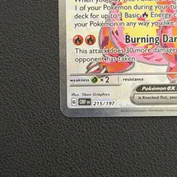 Pokemon TCG Charizard ex 215/197 Obsidian Flames Ultra Rare - NM - Image 5