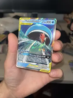 Pokemon Magikarp & Wailord GX SM166 Black Star Single Tag Team - Image 3