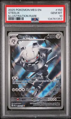 Steelix 2025 Pokemon Meg En-Mega Evolution #150 Illustration Rare PSA 10 A - Image 1