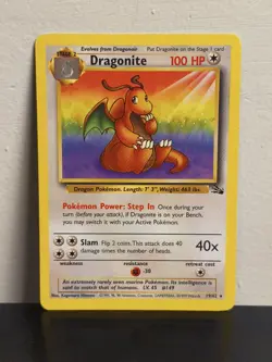 Dragonite 19/62 Fossil Regular Rare 1999 WOTC Pokemon TCG Vintage MP - Image 1