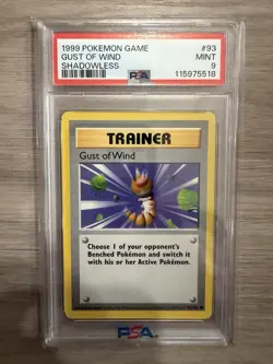 1999 Pokemon Shadowless Guest Of Wind PSA 9 Mint #93 Base Set - Image 1