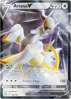 Moderately Played, English - 1 x Pokemon Arceus V - 122/172 - Metal - Gamestop E - Image 1