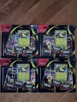 Pokemon TCG Perfect Order 3 Pack Blister Chikorita LOT OF FOUR (4) 12 PACKS NEW! - Image 1