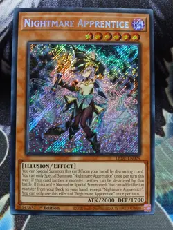 Yugioh Nightmare Apprentice Secret Rare LEDE-EN029 1st Ed NM - Image 1