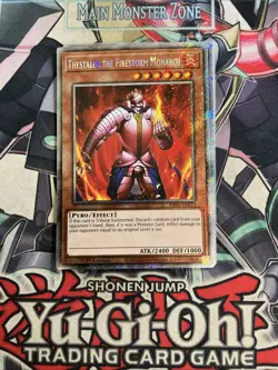 Thestalos The Firestorm Monarch Platinum Secret Rare RA03-EN143 Yugioh - Image 1
