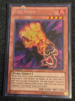 Fire Hand - DRLG-EN046 Secret Rare - 1st Edition LP YuGiOh! Dragons of Legend - Image 1