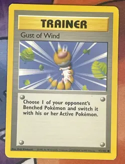 Gust of Wind Trainer Base Set 93/102 Pokemon WOTC 1999 Card - Image 1