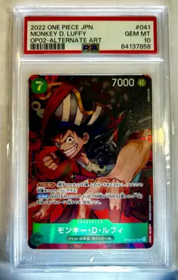 PSA10 Monkey D. Luffy Parallel OP02-041 One Piece Card Japanese - Image 1