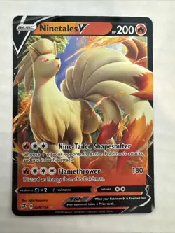Pokemon Ninetales V Holo Rebel Clash 26 NM Card TCG - Image 1