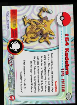 Pokemon Card - Topps Chrome TV Animation Edition Kadabra #64 - Image 2