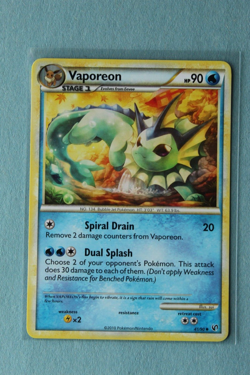 2010 Vaporeon 41/90 Non-Holo Pokemon Card - HGSS Undaunted Card Set NM - Image 1