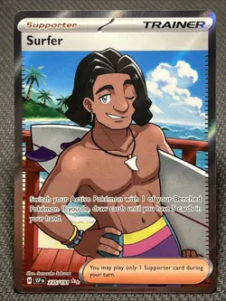 Pokemon TCG Trainer Surfer Ultra Rare Card #235/191 Surging Sparks - Image 1