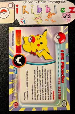 Pikachu #25 NM Non Holo Crisp Corners Topps Series 1 Blue Logo Pokemon Card! - Image 2
