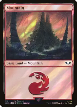 MTG Mountain Warhammer 40K 315 Surge Foil Land - Image 1