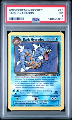 2000 POKEMON ROCKET 25 DARK GYARADOS NEAR MINT PSA 7 - Image 1