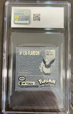 Flareon Pokemon Sticker Series 1 (1999) Artbox - #136 - Image 2