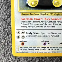 Pokemon TCG Snorlax Jungle 11/64 Holo Rare 90 HP Body Slam 30 1999 - Image 5