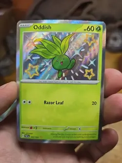 pokemon tcg paldean fates oddish shiny 092/091 nm mint - Image 1