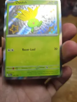 pokemon tcg paldean fates oddish shiny 092/091 nm mint - Image 3
