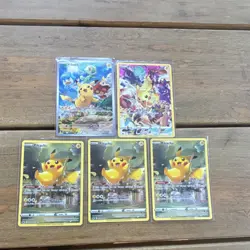 Pokemon TCG Pikachu Card Lot 5 Regular Finish Lightning Standard English Cards - Image 1