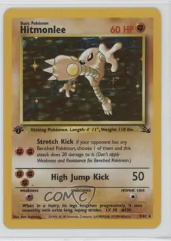 Hitmonlee Holo 1st Ed. Pokemon Fossil #7 1999 - Image 1