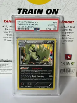 2016 POKEMON XY FATES COLLIDE #56 TYRANITAR-HOLO PSA 10 - Image 1