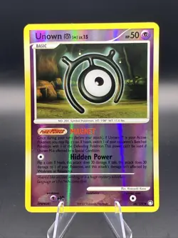Pokemon TCG Unown [M] 66/123 Mysterious Treasures DP2 Reverse Holo MP - Image 1