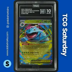 2025 POKEMON MEGA EVOLUTION #003/132 VENUSAUR EX DOUBLE RARE TAG 10 - Image 1