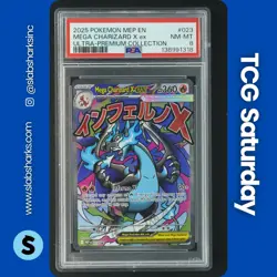2025 POKEMON MEP EN-ME BLACK STAR PROMO #023 MEGA CHARIZARD X EX PSA 8 - Image 1