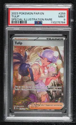 Tulip Special Illustration Rare Pokemon Scarlet & Violet Paradox Rift PAR PSA 9 - Image 1
