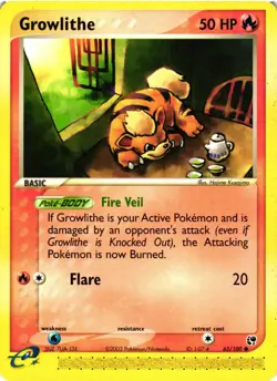 Pokemon TCG Growlithe 65/100 Sandstorm Regular Common DMG - Image 1