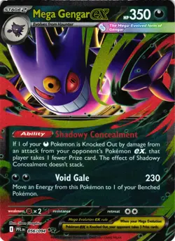 Pokemon TCG Mega Gengar ex 056/094 Phantasmal Flames Ultra Rare NM - Image 1