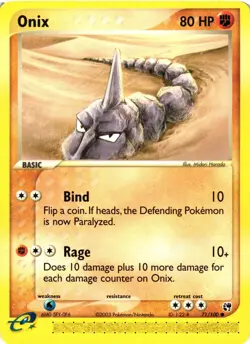 Pokemon TCG Onix 71/100 EX Sandstorm Common E-Reader LP - Image 1
