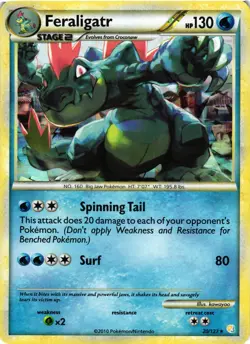Pokemon TCG Feraligatr 20/123 Cracked Ice Holo Rare HP - Image 1
