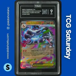 2025 POKEMON PHANTASMAL FLAMES #013/094 MEGA CHARIZARD X EX DOUBLE RARE TAG 9 - Image 1