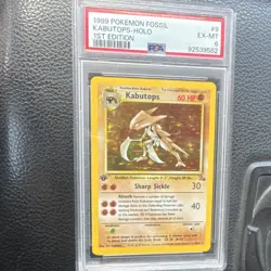 Pokemon Kabutops 9/62 Fossil Holo Rare 1st Edition 60 HP PSA 6 1999 - Image 1