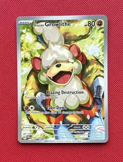 Pokemon Hisuian Growlithe 181/167 SV06 Twilight Masquerade Holo Rare 80 HP - Image 1