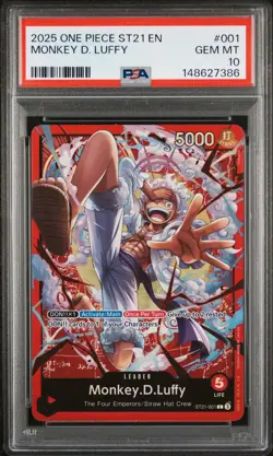 2025 ONE PIECE STARTER DECK ST21-EX GEAR 5 #001 MONKEY D. LUFFY PSA 10 - Image 1