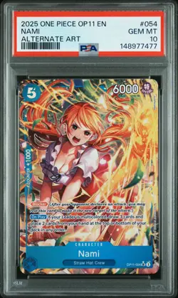 PSA GEM MT 10 - Nami 054 One Piece Op11-A Fist Of Divine Speed - Image 1